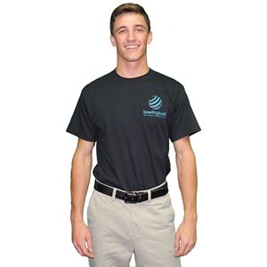 Bowlingball.com Black T-Shirt with Light Blue Lettering