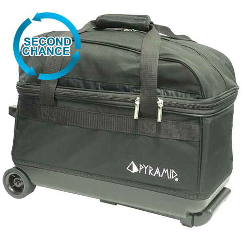 Pyramid Prime Double Roller Borsa Da Bowling Per 2 Palline - Scomparto Scarpe Fino Al 46, Manico Estensibile, Ruote Gommate, Oxford 600D