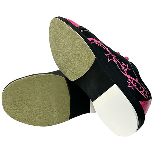 Pink and top black bowling shoes